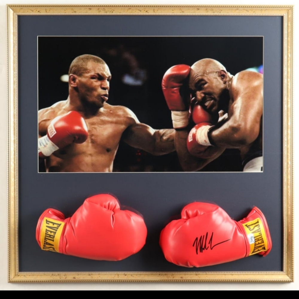 Custom Framed Mike Tyson Autographed Glove